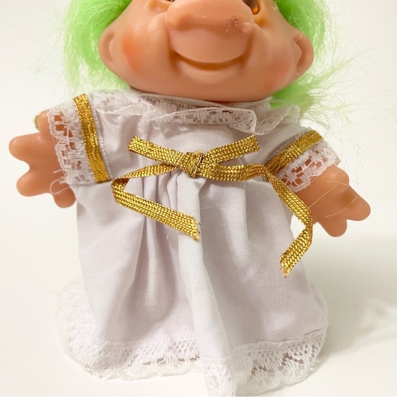 Vintage Dam Troll Angel Green Hair Doll - Picture 3 of 16